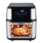 GOBBLER Air Fryer, 12 liter Family Size, 1800W All-In-One Air Fryer Oven With Led Touchscreen, 10 Preset Menu For Air Fry, Baking, Grill, Roast, Toast With Accessories (Af-120A)- Silver, Black