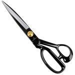 CRAFT it - design as you dream JUPITER TAILORING SCISSOR | BLACK COLOUR | RUBBER HANDLE GRIP | Scissors for Cloth Cutting (9 inch) A - 225