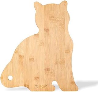 TJ POP Cat Shaped Charcuterie Board Funny, Cute Cheese Board, Kids Serving Board, Personalized Bamboo Chopping Board, Animal Shaped Cutting Board 15" x 13" x 0.5”