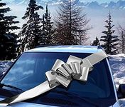 Big Metallic Silver Car Bow - 25" Wide, Christmas, Large Ribbon Gift Decoration, Fully Assembled, Birthday, Fundraiser, Boxing Day, Anniversary