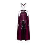 NUWIND Wanda Captain Witch Headwear Vintage Cloak Pants Red Wine Cosplay Costume Suit Full Set for Women Halloween Carnival Fancy Dress (Red Wine, S)