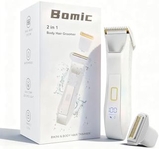 2-in-1 Electric Bikini Trimmer for Women, Dual Head Shaver for Body & Pubic Hair, Painless Smooth, No-Nick Shaving, IPX7 Waterproof, Lightweight with Travel Lock, LED Display