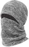 Balaclava Ski Face Mask, Winter Cold Weather Windproof Hooded Scarf Hat with Neck Warmer, Cycling UV Protector for Women Men Grey