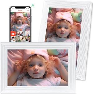 Golony WiFi Digital Photo Frame, 10.1 Inch Digital Photo Frame, 1280 x 800 IPS LCD Touch Screen, 32 GB Internal Memory, Automatic Rotation, Share Moments Instantly with Frameo App, White