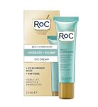 RoC Multi Correxion Hydrate + Plump Eye Cream, 3-in-1 Formula, Fine Lines Reduction, Eye Contour Firming & Under-Eye Puffiness - 15 ml