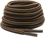 DELELE 2 Pair Round Boot Shoe Laces Shoe Rope Work Hiking Boots Shoelaces Light Brown Coffee Striped Shoe Lace Boot Shoe Strings-47.24"