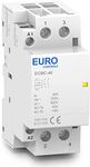 EuroControls Euro Modular Power Contactor ECMC Series - Volts 230 AC - Copper coil heavy duty - Low switching noise - Din mounting compact size - fits in MCB Distribution box (40A 2NO 2Pole 230v)