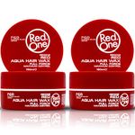 RedOne Hair Styling Aqua Wax Red 2x 150 ml | Edge Control | Hair Gel Wax | Ultra Hold | Strawberry Scent | Men & Women Hair Wax | Maximum Control