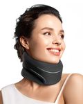 BETOVIN Adjustable Soft Foam Neck Brace – Cervical Collar for Sleeping & Pain Relief, Comfortable Neck Support Keeps Spine Aligned, Suitable for Whiplash, Injury & Posture Correction(Black, M)