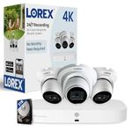 Lorex 16-Channel (8 Wired and 8 Fusion) Fusion 4K Security Camera NVR IP Recorder (3 Dome Cam White)