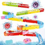 Nuheby Bath Toys Bath Track Game Shower Water Toys Watermill Slide Bath Toy Toddler Bath Time Multicoloured Diy Sucking Orbit with Suction Cups Kids Bathtub Toys for 3 4 5 Year Old Boys Girls