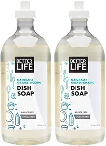 Better Life Natural Dish Soap, Unscented, 22 Ounces (Pack of 2)