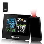 DR.PREPARE Projection Alarm Clock, Digital Projector Clock on Ceiling with Temperature Humidity Display, Weather Station with Outdoor Wireless Sensor, Weather Forecast, Snooze