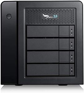 Promise Pegasus32 R4 40TB (4x10TB) Hybrid Thunderbolt 3 or USB32 Direct Attached RAID Storage, High Performance External