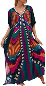 Bsubseach Kaftan Cover Ups for Swimwear Women Beach Caftan Dress Print Swimsuit Coverup Casual Resort Wear