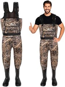 8 Fans Hunting Waders with 1000G Insulation Rubber Boots, Neoprene Chest Wader, Waterproof Bootfoot Fishing Waders for Men & Women (Next Camo Evo(s), 14)