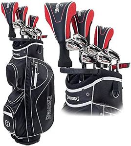 Spalding Sx35, Set di Borse da Golf Cart Uomo, Nero/Rosso, Taglia Unica