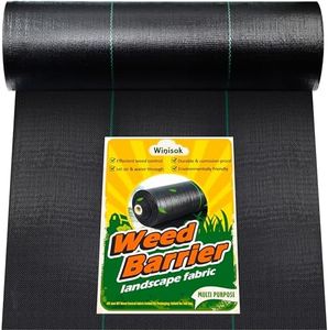 Winisok Weed Barrier Landscape Fabric Heavy Duty, 5FT x 100FT Thicken Garden Fabric Weed Mats, Durable Weeds Control Mulch Breathable Weed Cloth for Landscaping Weed Blocker Garden Bed Cover