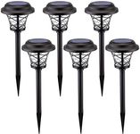 Solpex 6 Pack Solar Path Lights Outdoor,High Lumen Automatic Led for Patio, Yard Lawn and Garden(Stainless Finished, Warm White)