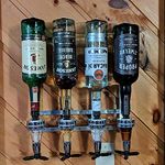 4 Bottle Wall Mounted Liquor Dispenser, Bar Butler Liquor Dispenser Bar Dispenser Station Liquor Bottle Holder Home Bar Butler Beer Cocktail Soda Shot Dispenser Wine Holder Party Drinking Pourer