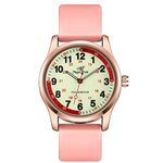 SIBOSUN Nurse Watch Wrist Watch Easy to Read Watches for Medical Students, Nurse, Doctors, Quartz Analog Second Hand Luminous Waterproof Silicone Straps Quick Release, 2.3 Rose Gold & Baby Pink,