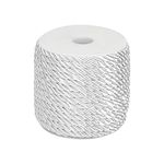 PH PandaHall 59 Feet Twine Cord Rope 5mm Twist Cord 3 Braided Decorative Rope Cord Satin Silk Thread for Handfasting Home Decor Upholstery Curtain Tieback Honor Cord Graduation Cord White