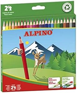 Alpino Colouring Pencils, Pack of 24, Children's Colouring Pencils, Drawing and Painting with Bright and Vibrant Colours, School Supplies, Colouring Pencils Case