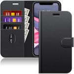 JETech Wallet Case for iPhone 11 6.1-Inch, Shockproof PU Leather Magnetic Flip Cover with Card Holder and Stand Feature (Black)