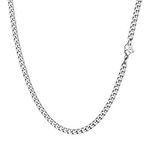 PROSTEEL Men and Women Necklace Chains Sturdy Clasp 316L Stainless Steel Cuban Link Chain 18inch 3mm Choker