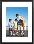 TWING 12x16 Picture Frame,Black Picture Frames Display Pictures 8.5x11 with Mat or 12x16 Without Mat,Wall Hanging Photo Frame, Ideal Gift to Family and Friends,1 Pack