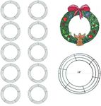 MTB Wire Wreath Frame 12 inch Green, Pack of 10 Wreath Form Wreath Rings for DIY Christmas New Year Decor