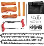 UrbanXElites Hand Saw for Trees - 53" Rope Saw Chain with 68 Sharp Teeth & 100 Feet Rope Kit | Pocket Chainsaw, Tree Limb Saw, Rope Chainsaw, Tree Cutting Equipment | Upgraded Hand ChainsawÉ