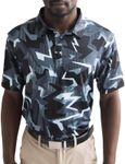 YATTA GOLF - Mens Golf Shirt Moisture Wicking Quick-Dry Short Sleeve - Standout Performance Casual Polo Shirts for Men, Graphite Glitch, Medium