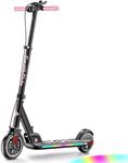 FanttikRide T9 Apex Electric Scooter for Kids 4.3-5.6 ft 200W Motor, LED Colorful Lights with Bluetooth Music Speaker, 7/10/12 MPH Digital Display, Adjustable Height, Foldable E-Scooter -Pink