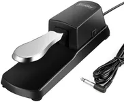 Goldby Piano Sustain Pedal, Universal Keyboard Foot Sustain Pedal for Yamaha, Casio, Roland, Korg Digital Pianos MIDI Keyboard Electronic Keyboards Electric Organ Synthesizer, 1/4 Inch Jack (Sliver)