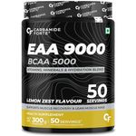 Carbamide Forte Eaa Supplement With Bcaa 5000Mg | Eaa intra workout Supplement For Men & Women With Hydration Blend & Vitamins – Lemon Zest Flavour - 50 Servings - Powder 300G
