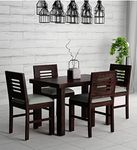 THE WOODEN CITY Solid Sheesham Wood Dining Table 4 Seater with Chairs Set | 4 Seater Dining Table Wooden | Dining Table Set |Modern Dining Room Set (4 Seater, Walnut1)