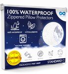 Everlasting Comfort Waterproof Pillow Protectors Standard Size, 2-Pack – Bed Bug Proof Zippered Pillow Case Covers, Hypoallergenic & Soft, Protects Against Dust Mites and Allergens – Silent & Durable