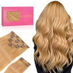 WENNALIFE Clip in Hair Extensions Human Hair 24 Inch 150g 9pcs Strawberry Blonde Hair Extensions Clip in for Women Real Human Hair Rallonge Cheveux Double Weft Thicken Real Hair