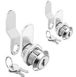 Sartatue Cabinet Cam Locks Keyed Alike, 5/8'' Fits on 3/8'' Max Door Thickness, Secure File Drawer Mailbox RV Storage Replacement Set, Zinc Alloy (5/8 Inch 2Pcs)