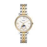 Fossil Women's Jacqueline Stainless Steel Multifunction Watch, Silver/Gold Moonphase, One Size, Jacqueline Multifunction Stainless Steel Watch - ES5166