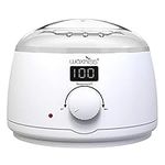 Wax Warmer, Portable Electric Hot Wax Warmer for Hair Removal with See-Through Cover(White 14oz)