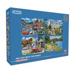 Day out with the Family | 4 x 500 Piece Jigsaw Puzzle | Multi-Box Jigsaw Puzzle | Sustainable Puzzle for Adults | Premium 100% Recycled Board | Great Gift for Adults | Gibsons Games