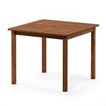 Furinno Hardwood Bermuda Square Table in Teak Oil, Wood, Natural, 89.92 (W) x 74.17 (H) x 89.92 (D) cm