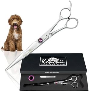 Kenchii Scorpion Dog Grooming Scissors, 8 Inch Straight Shears, Dog Scissors for Grooming, Professional Pet Grooming Scissors, Heavy Duty, Durable and Sharp