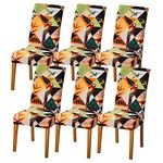 HZDHCLH Chair Covers Slipcovers 4/6 PCs Stretch Removable Washable Short Dining Chair Protector Cover Seat for Hotel,Dining Room,Ceremony (Auspicious bird,6 PCS)