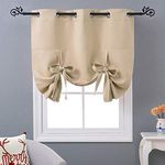 NICETOWN Roman Shade Valances for Windows - Tie Up Balloon Kitchen/Bathroom/Farmhouse Window Curtain Shade(Biscotti Beige, Grommet Top Panel, W46 x L63)