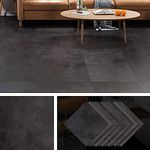 Livelynine 32-Pack Removable Floor Tiles Peel and Stick Flooring Charcoal Grey Vinyl Flooring Waterproof Bathroom Floor Tile Stickers Stick On Laminate Flooring Sticky Linoleum Flooring 30X30CM