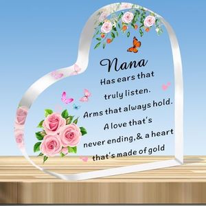 JMIMO Nana Gifts Acrylic Plaque Nana Gifts from Granddaughter Grandson Christmas Birthday Gifts for Nana