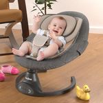 Baybee Automatic Electric Swing Cradle for Baby with 5 Adjustable Swing, 3 Recline, Music, Mosquito Net & Belt | Baby Swing Rocker with Bluetooth, Remote & Soft Toys | Swing for Baby (Dark Grey)